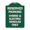 Signmission For Electrical Cars Reserved Parking-Hybrid & Electric Vehicles Only, Green & White, GW-1824-23947 A-DES-GW-1824-23947 - alternate 1